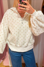 Polka Dot Snap Neck Pullover