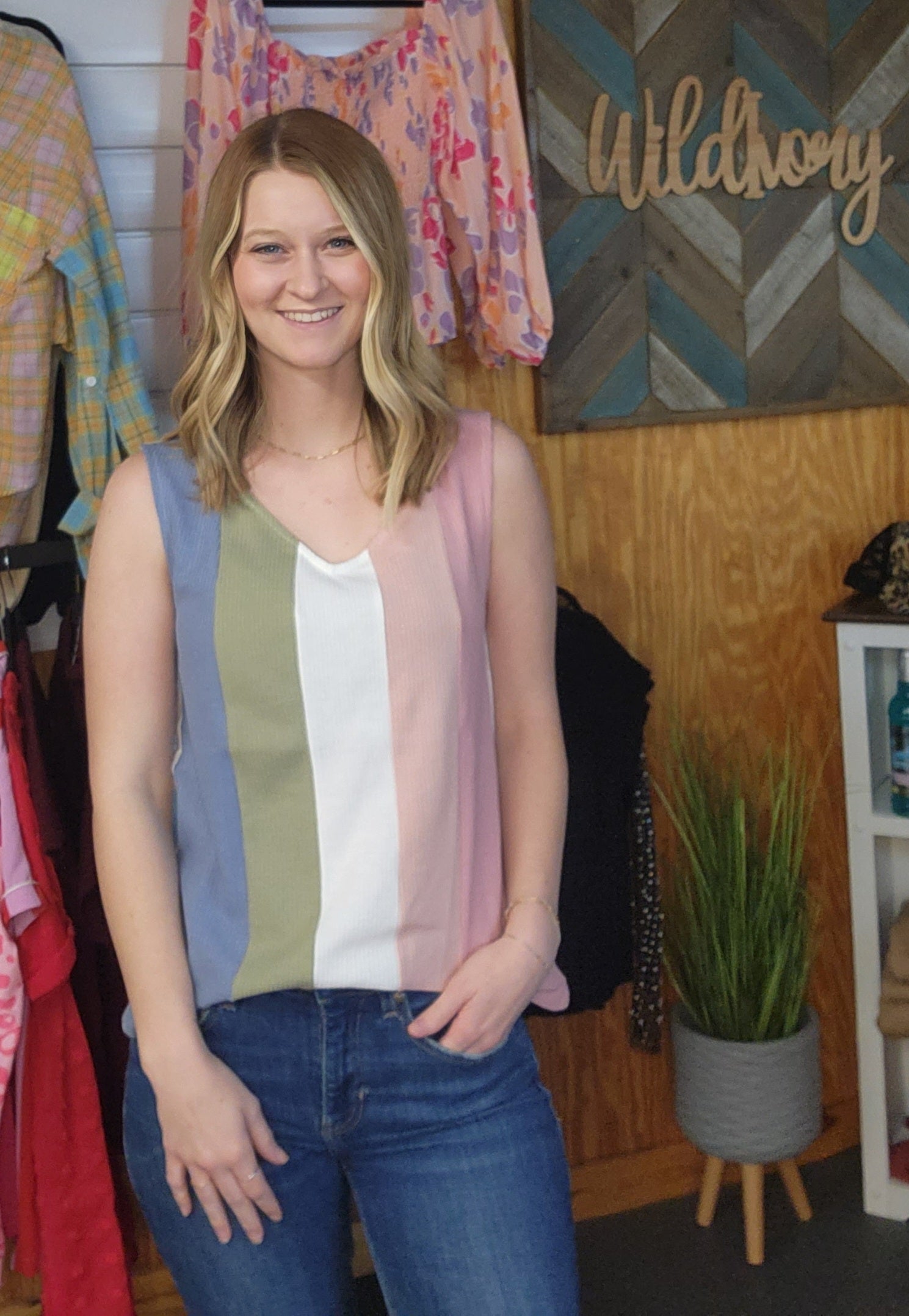 Wide Striped Tank - Yes Please Top