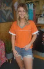 Casual Orange Comfy Top