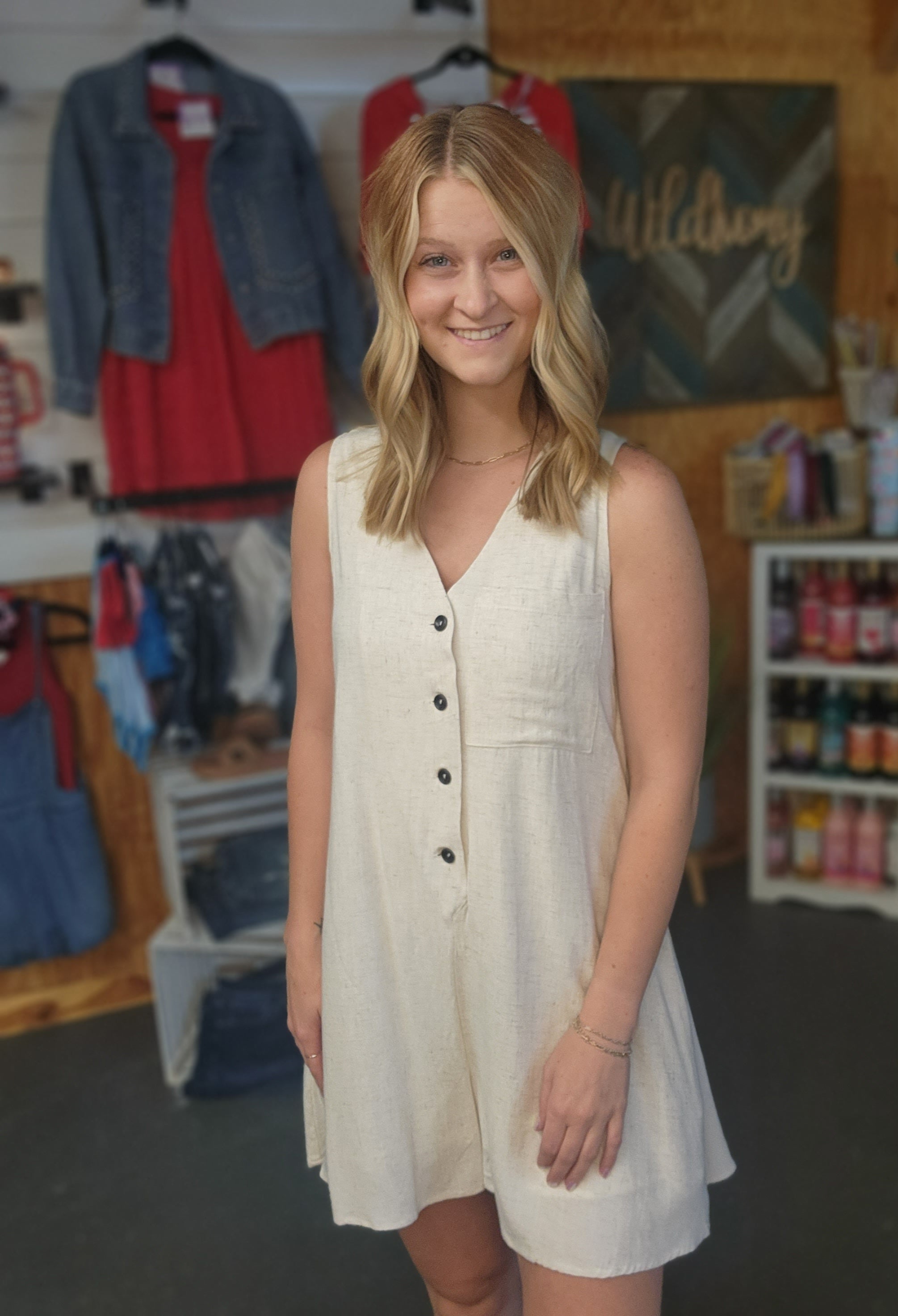 Can't Deny Cute Beige Romper