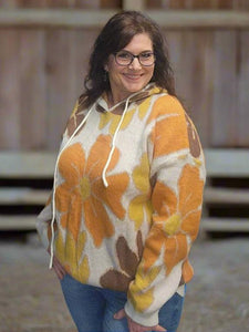 CURVY Fun Fall Flower Sweater