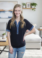 Royal Treatment With a Touch of Denim Top