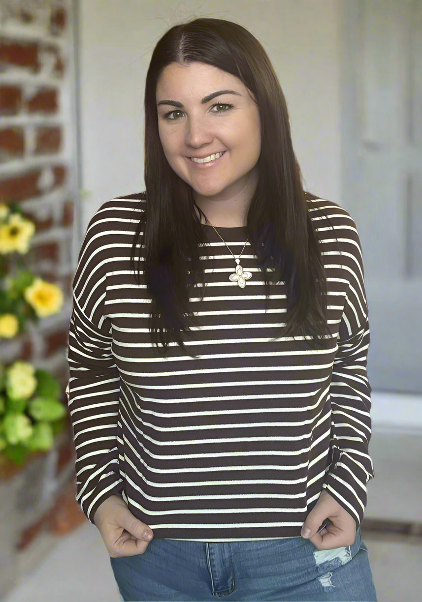 We All Need The Brown Stripped Sweater