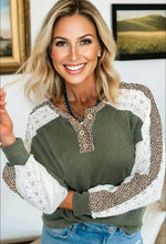 Ribbed Top with Leopard Stripe