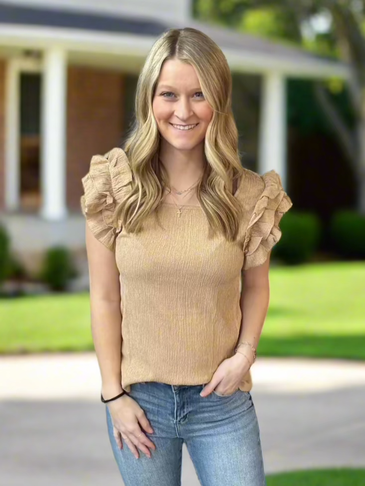 Ruffled Tiered Sleeved Top