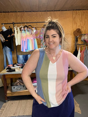 Wide Striped Tank - Yes Please Top