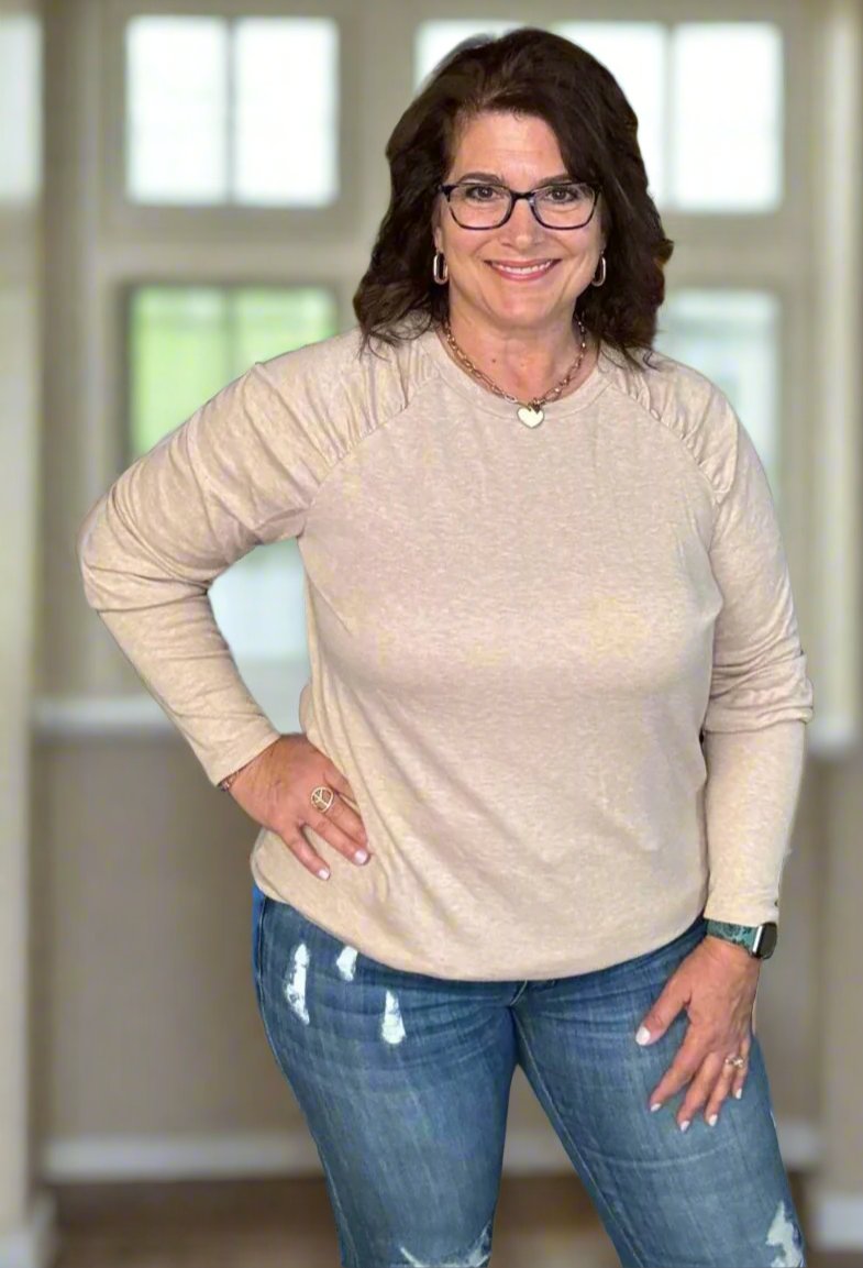 Casual, Cute Khaki Top