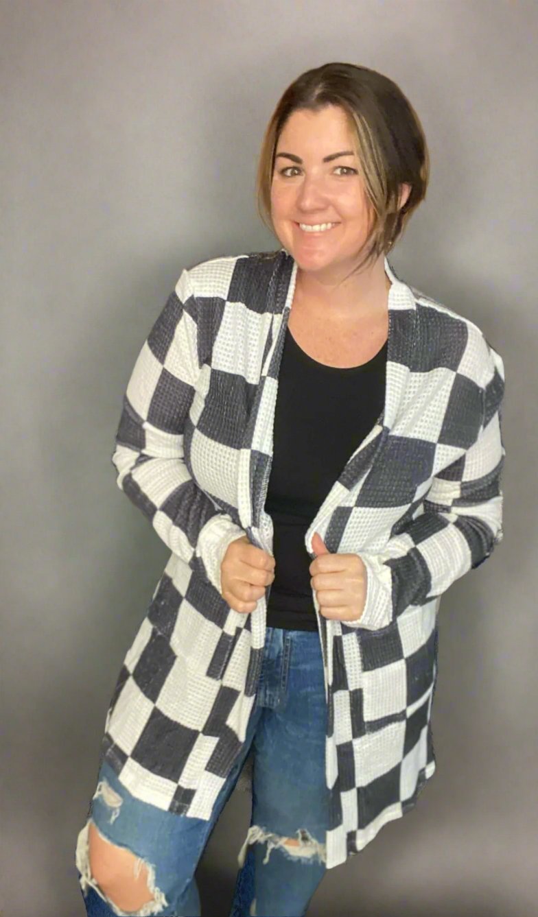 Checkered Cardigan