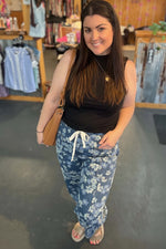 Baby Blues Cropped Floral Barrel Pants