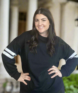 Varsity Striped Oversized Pullover