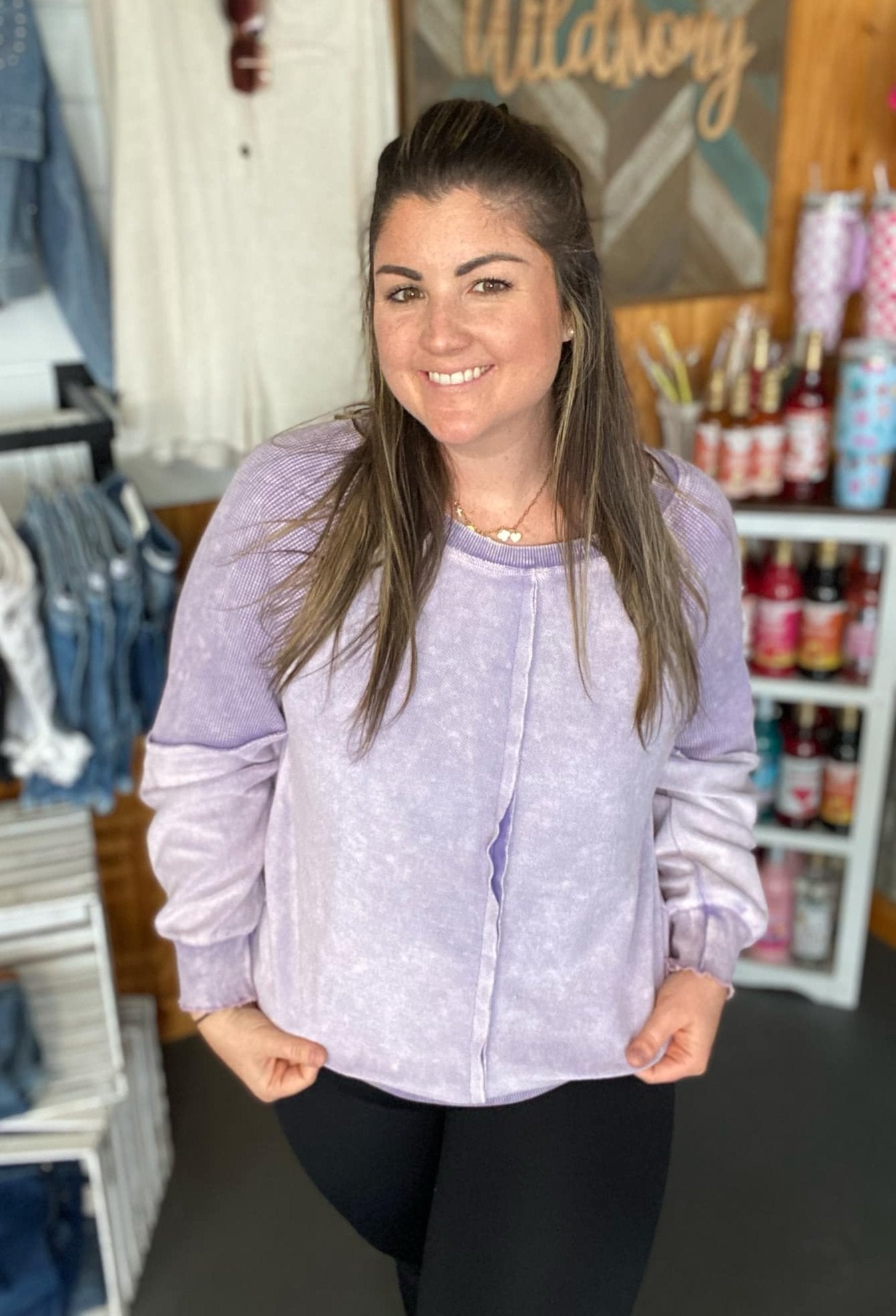 CURVY Softest Mineral Wash Pull Over <2 colors>