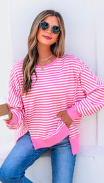 Bright Pop of Color Stripped Pullover