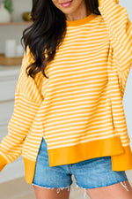 Bright Pop of Color Stripped Pullover