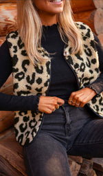 Leopard Sherpa Vest