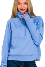 Zenana Scuba Half Zip Pullover