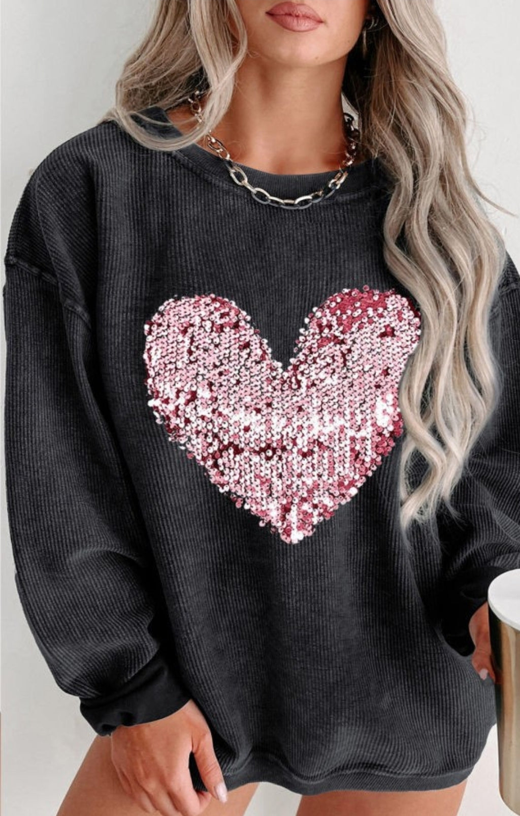 Corded Pullover With Heart