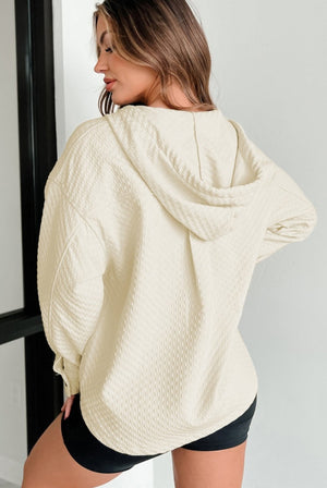 Crisp Textured Buttoned Hoodie