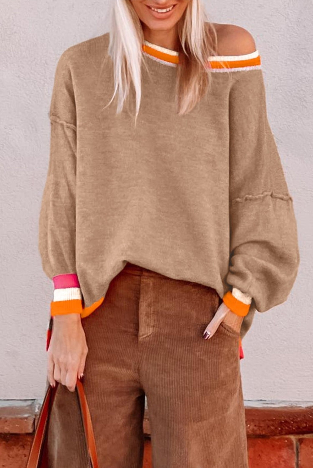 Striped Trim Pullover <2 colors>