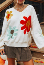 Shabby Chic BIG Flowers Sweater