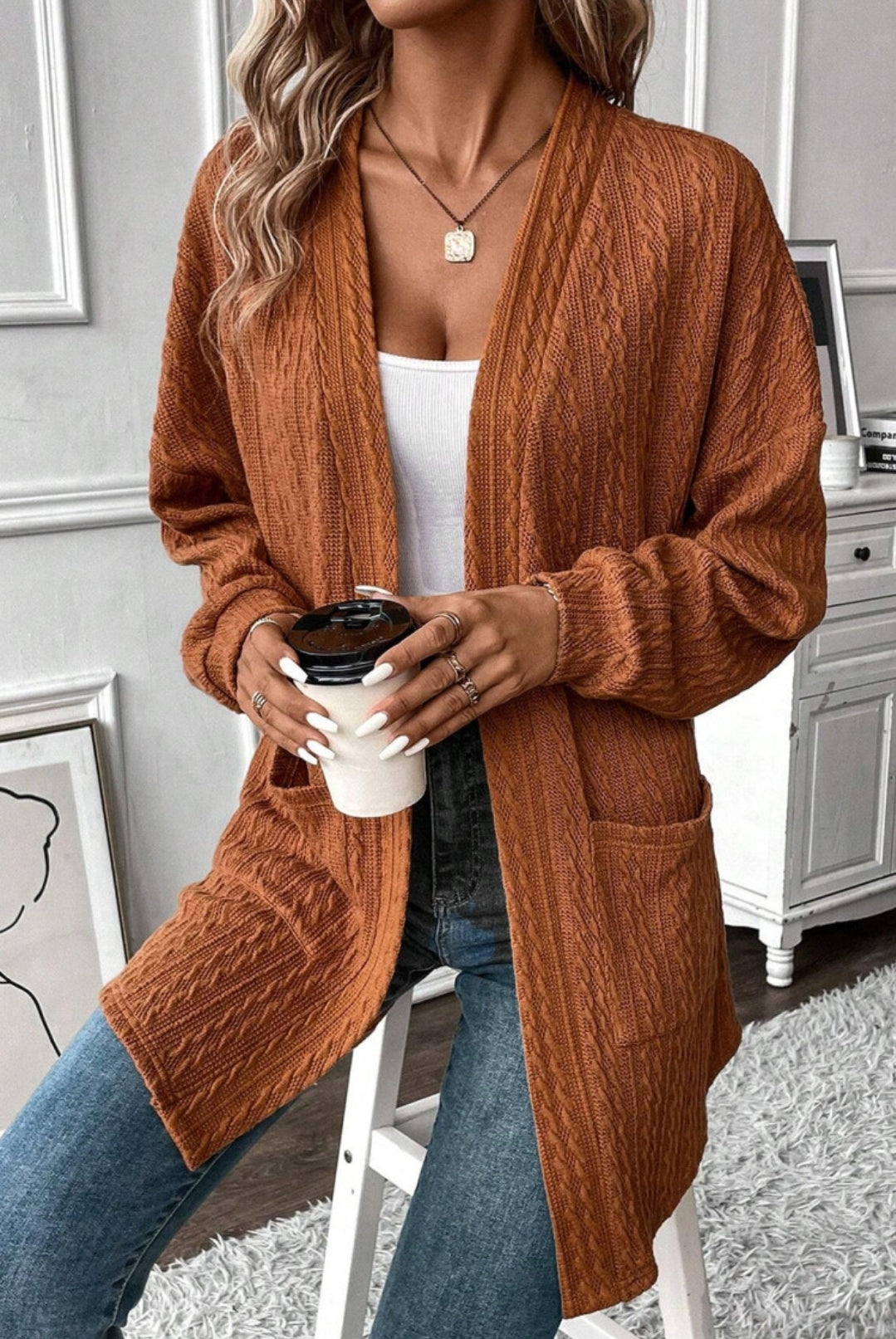 Textured Knit Cardigan <3 colors>