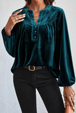 Velvet Luxury Button Up Top