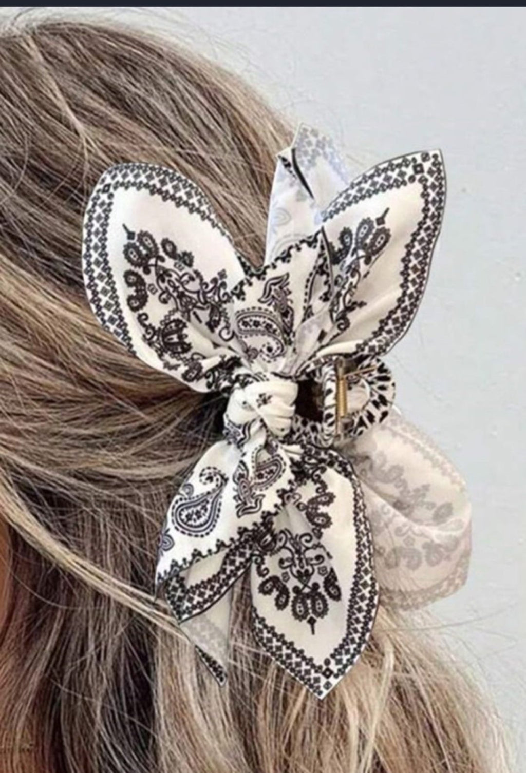 Paisley Print Bow Clip