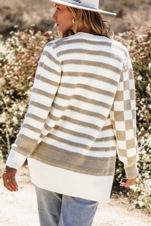 Checkered & Stripes Cardigan