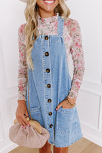 Such A Sweet Blue Jean Button Up Dress