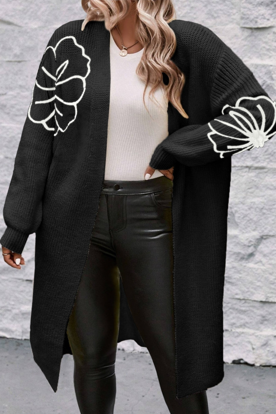 Duster / Cardigan With A Pop of Flower