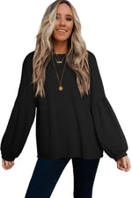 Faux Knit Puff Sleeve Top