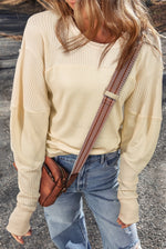 Beige Thermal Knit Top