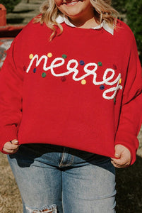 CURVY Red " MERRY " Top