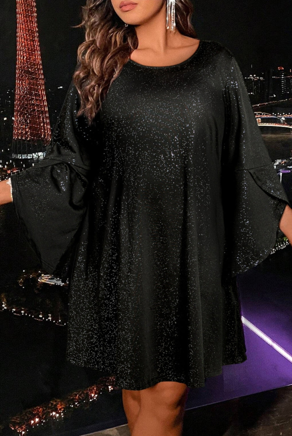 CURVY Black Touch Of Sparkle Dress