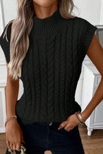 Classy Sleeveless Mock Neck Sweater