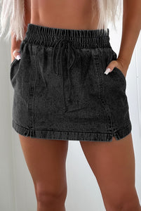 High Waist Denim Skort