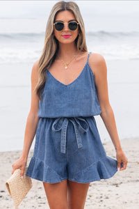 Step In Line Chambray Romper