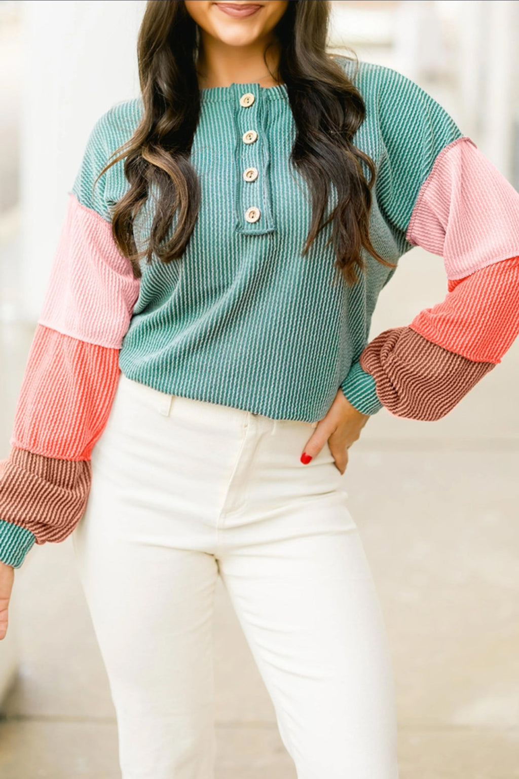 Shout Out For the RIbbed Colorblock Top