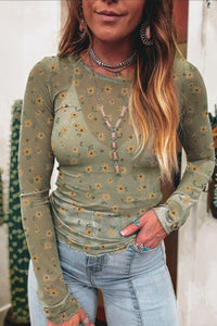 Love the Flowers Mesh Top
