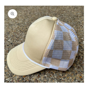 Gold & Check Trucker Hat