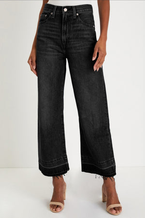 Raw Hem Straight Leg Loose High Wasit Denim