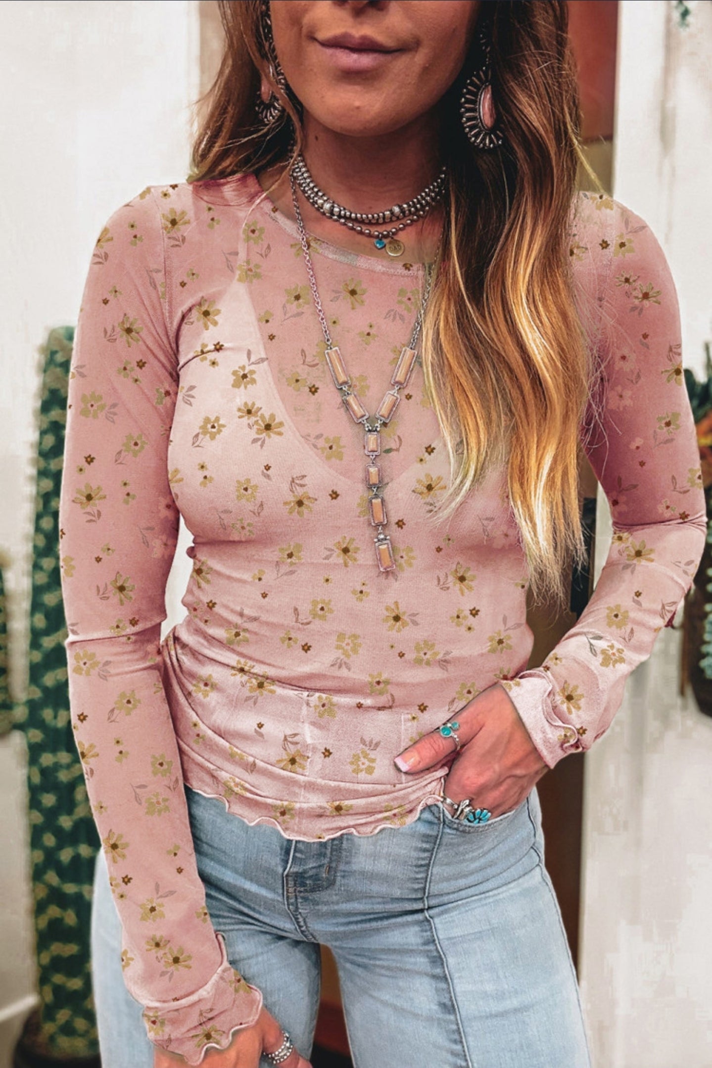 Love the Flowers Mesh Top