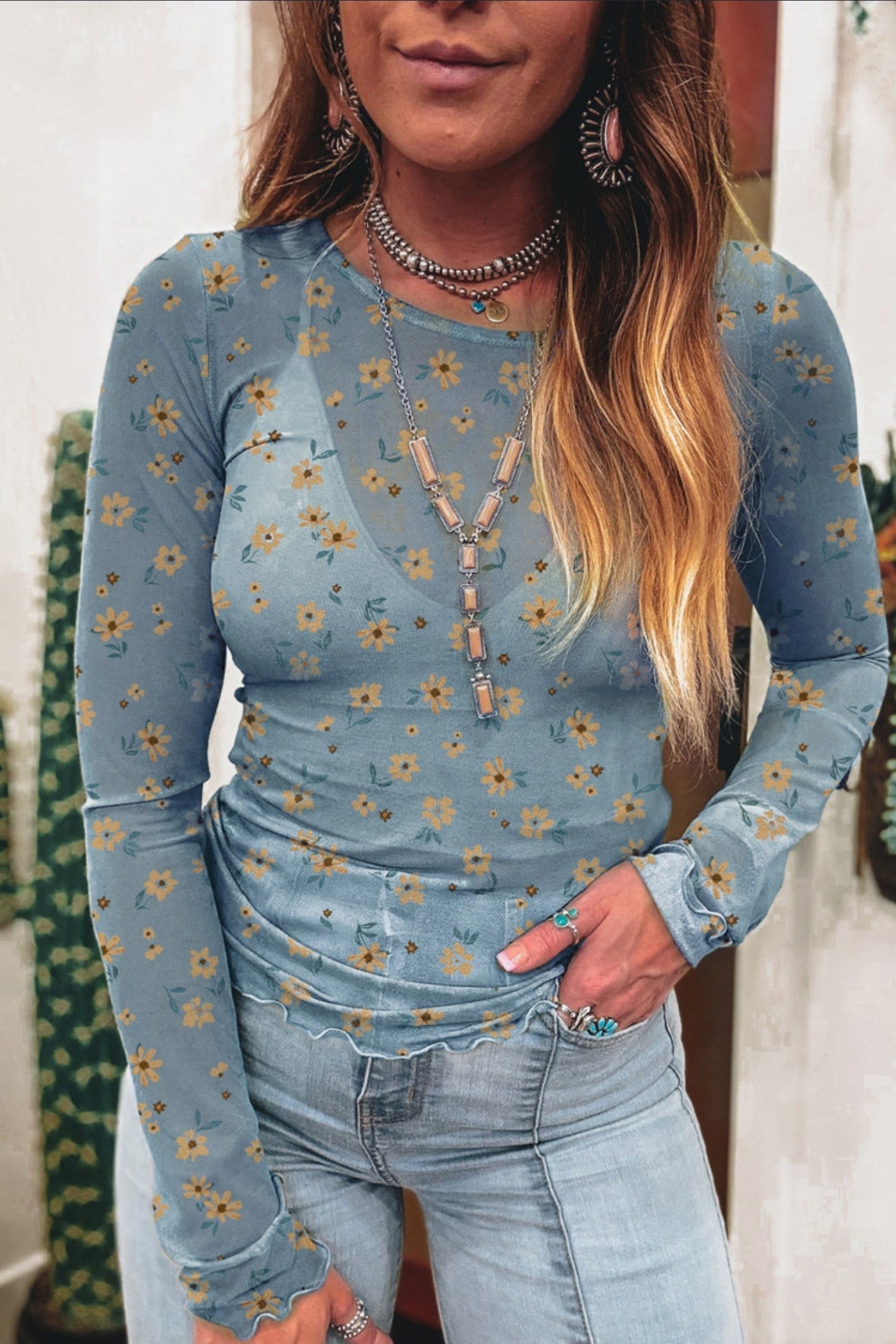 Love the Flowers Mesh Top