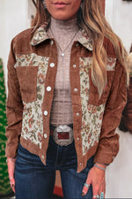 Sage Green Corduroy & Flowers Jacket
