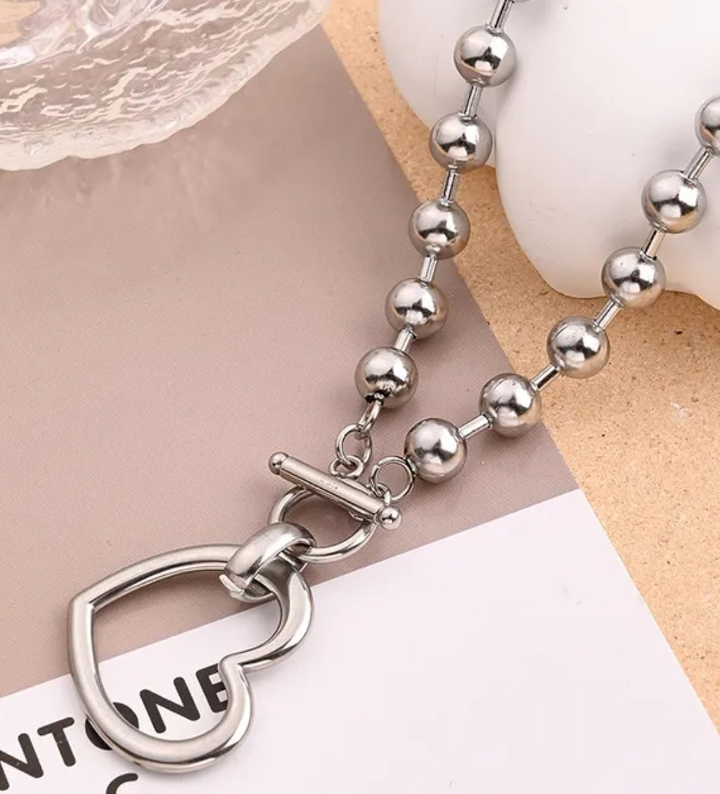 Single Heart Silver Necklace