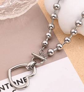 Single Heart Silver Necklace