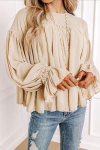 Check All The Boxes Beige Blouse