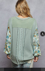 Sage Blue Waffle With Star POL Top