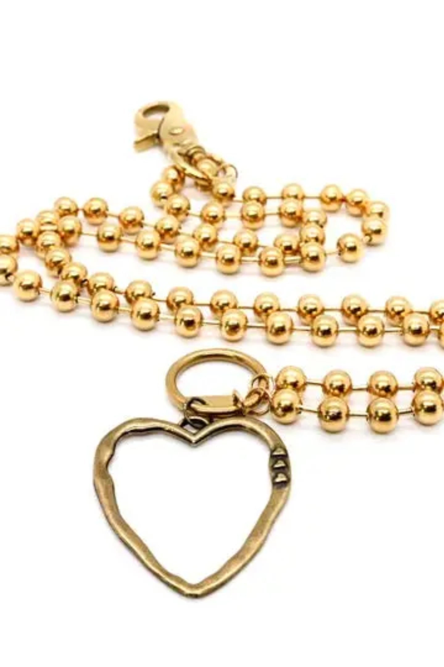 Gold Cut Out Heart Pendant Convertible Necklace