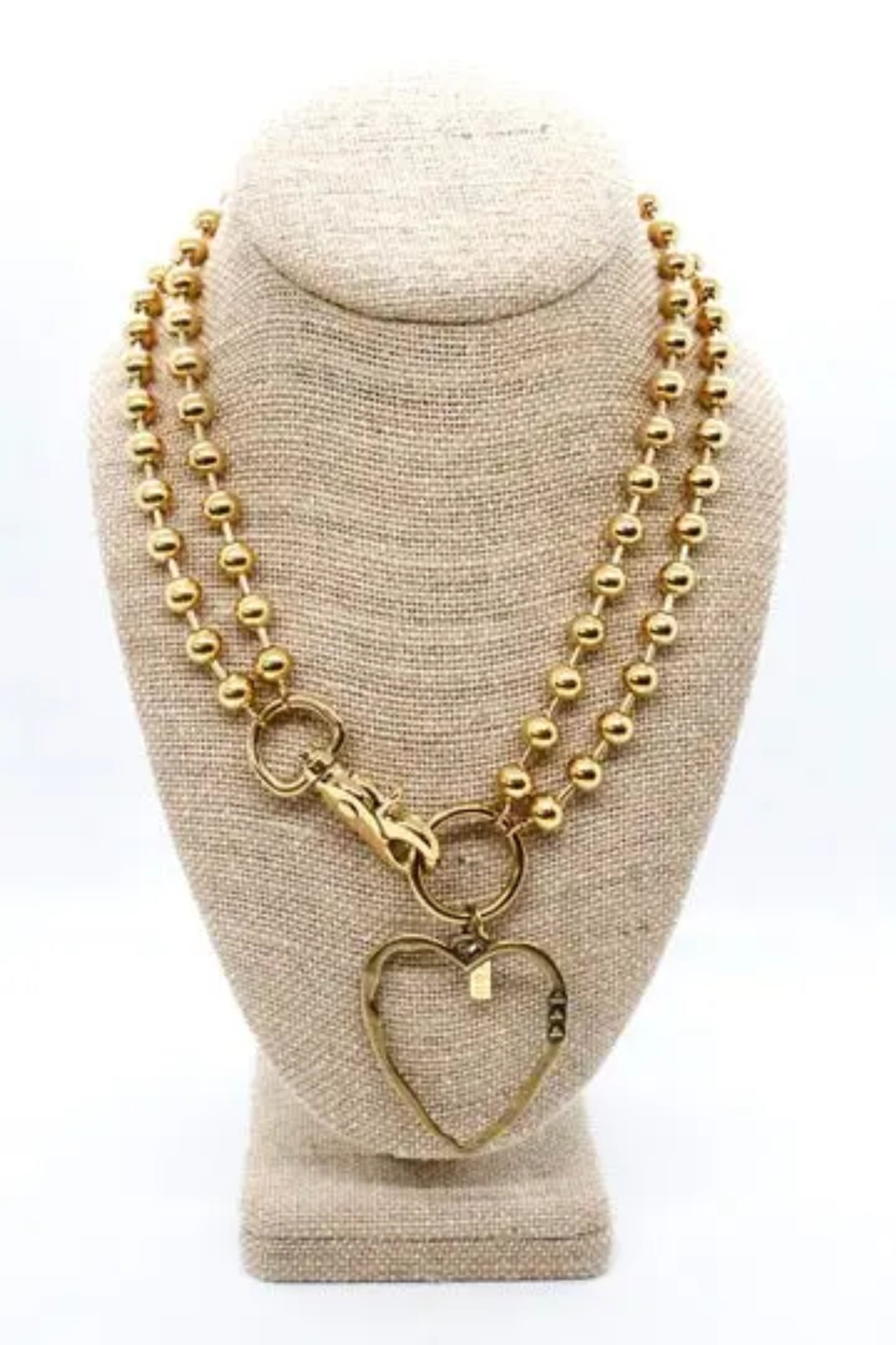 Gold Cut Out Heart Pendant Convertible Necklace
