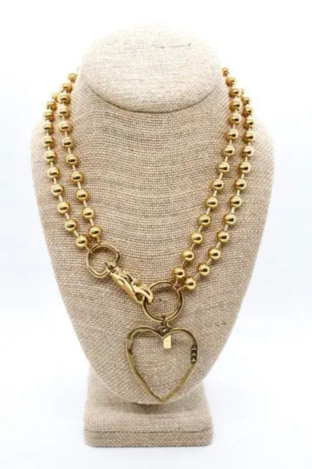 Gold Cut Out Heart Pendant Convertible Necklace